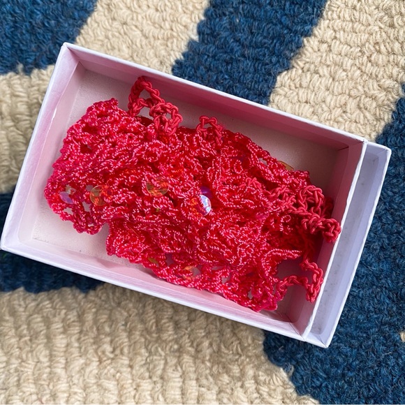 💖 BOHO PINK CROCHET SEQUIN FEET DECOR! - Picture 10 of 11